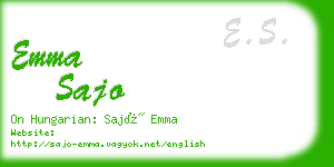 emma sajo business card